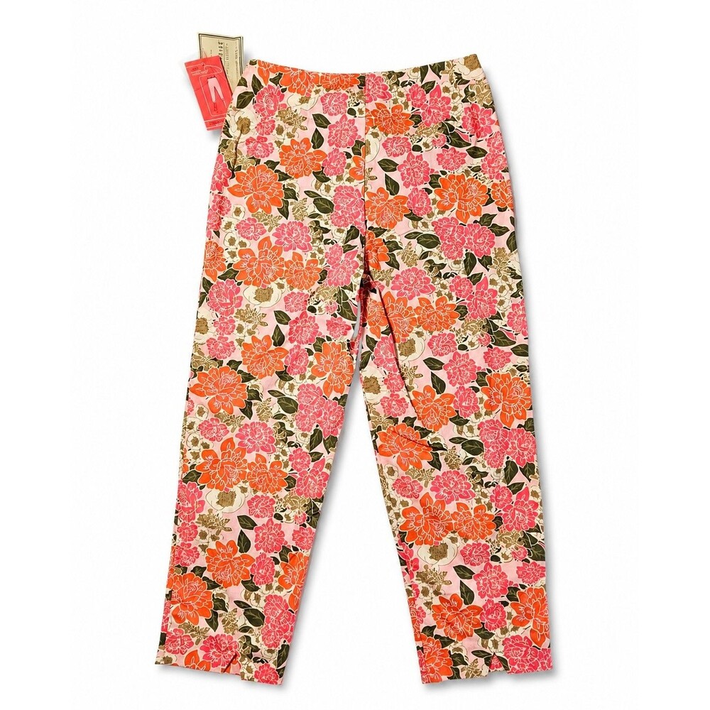 White Stag Women's Multicolored Pink Floral Mid-Calf Capri Size 4 New with Tags - Picture 2 of 7